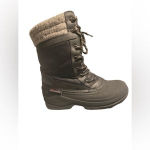 Canadiana black waterproof lace up boots